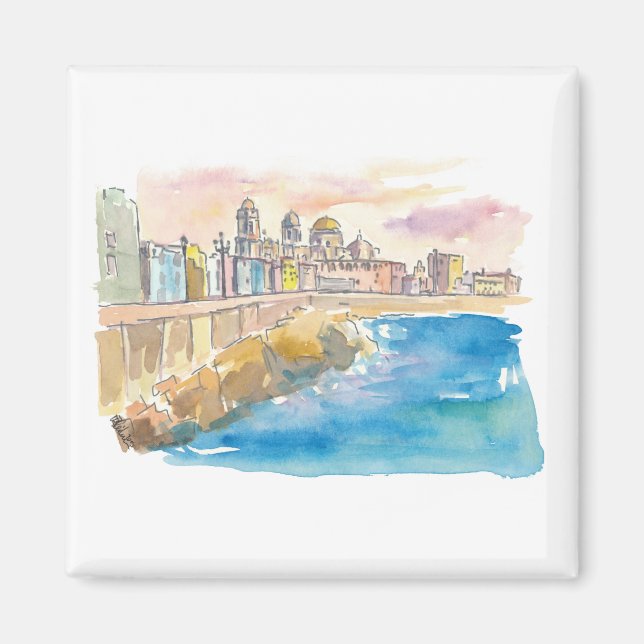 Cadiz Costa De La Luz Waterfront Magnet (Framsidan)