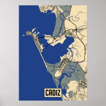 Cadiz Karta Poster