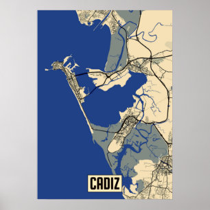 Cadiz Karta Poster
