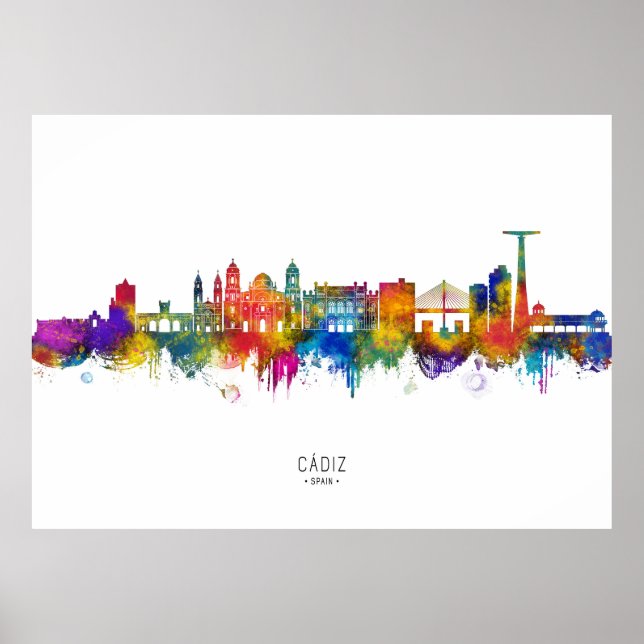 Cádiz Spain Skyline Poster (Framsidan)