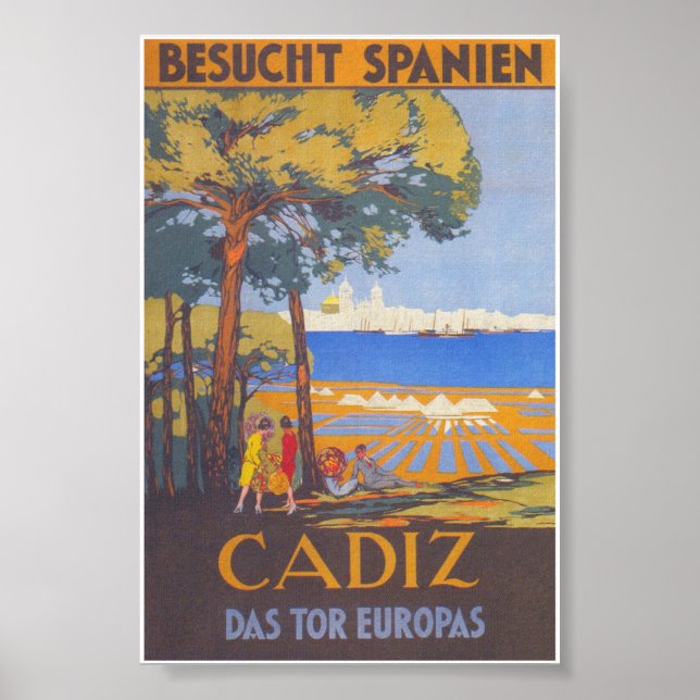 Cadiz Spain Vintage resor Poster (Framsidan)