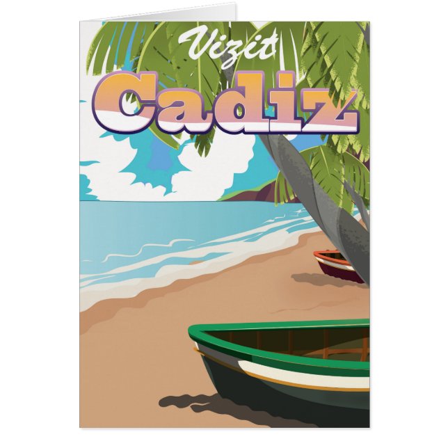 Cadiz Spanien resemärke. Hälsningskort (Framsidan)
