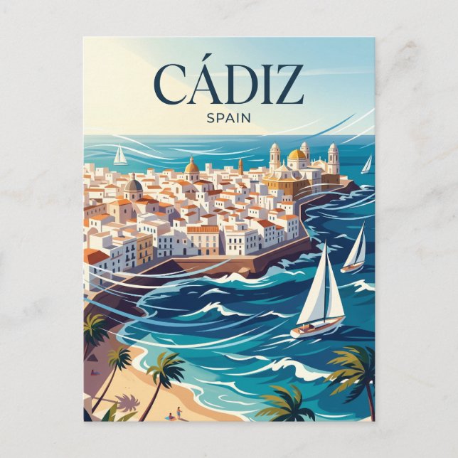 Cádiz Spanien Vykort (Framsida)