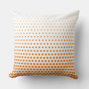 Cadmium Orange Polka Dot Modern White Kudde