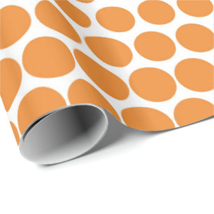 Cadmium Orange Polka Dot Modern White Presentpapper