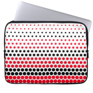 Cadmium Red and Black Polka Dot Laptop Sleeve