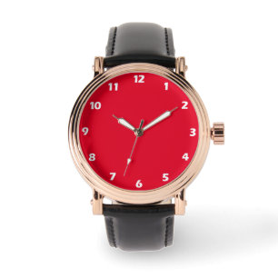Cadmium Red Solid Färg Armbandsur
