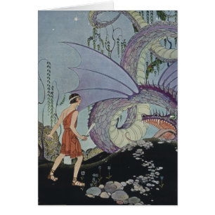 Cadmus och draken hälsningskort