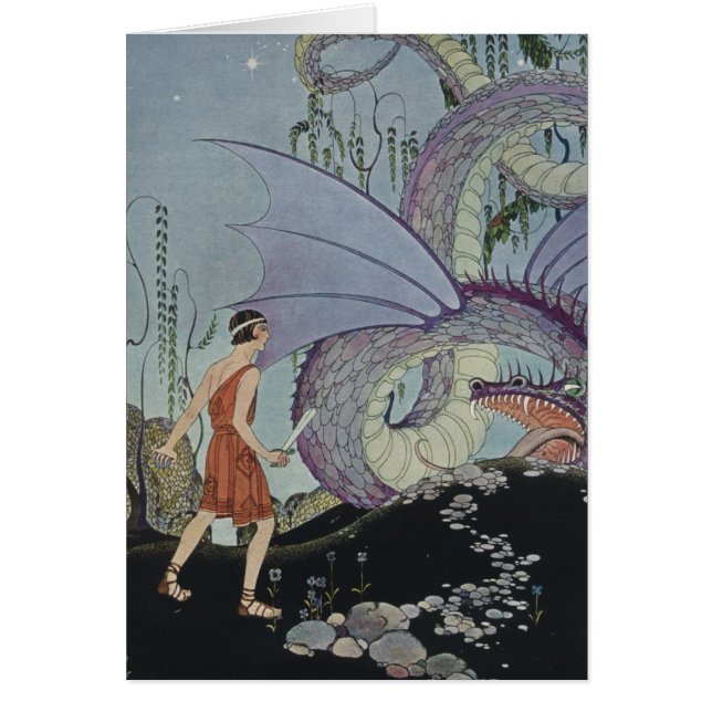 Cadmus och draken hälsningskort (Framsidan)