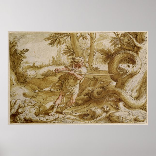 Cadmus ska attackera en dragon poster (Framsidan)