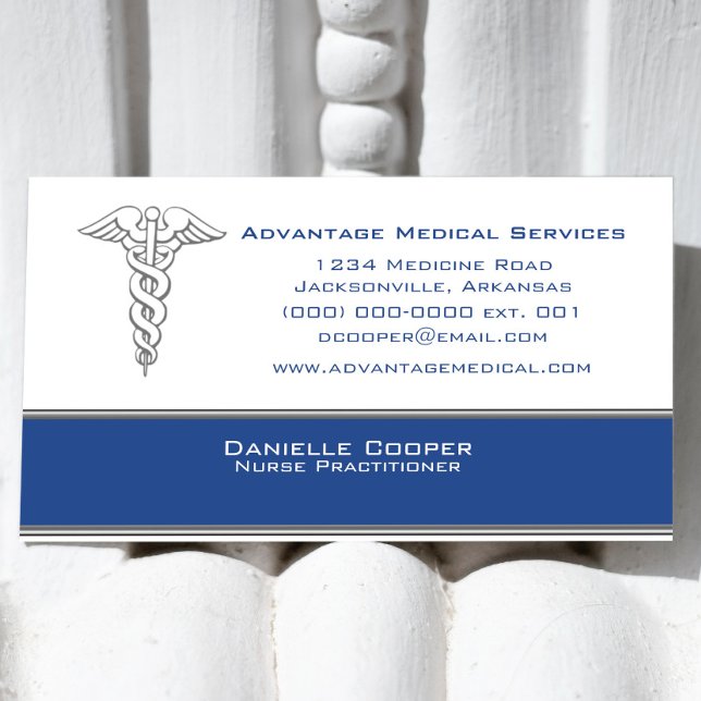 Caduceus Affärskort, Blue Visitkort (Blue Caduceus Business Card )