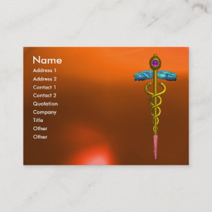 CADUCEUS AGATE, pulserande orange för rosa av guld Visitkort
