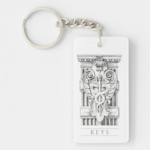 CADUCEUS Akryl rektangelnyckelring