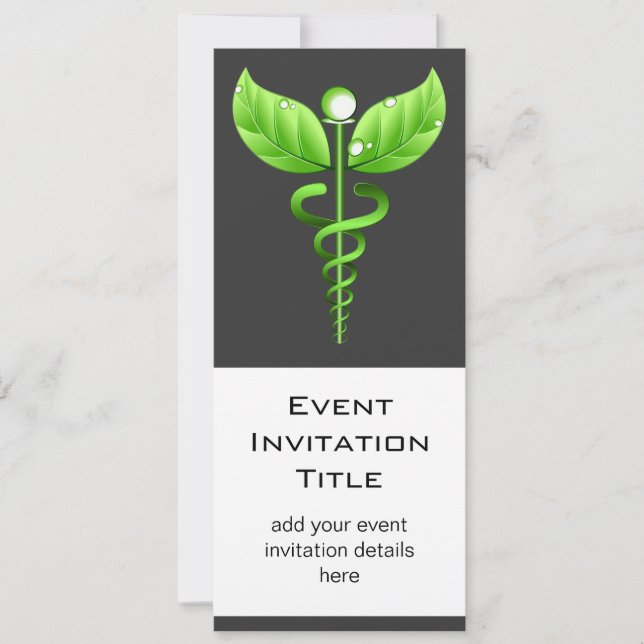 Caduceus Alternativa medicinska Holistiska händels Inbjudningar (Framsida)