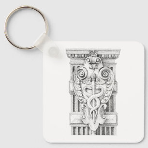 CADUCEUS Aluminium Square Keychain Nyckelring
