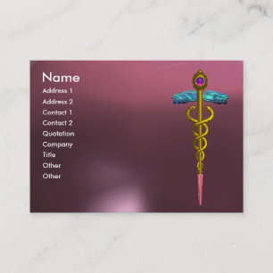 CADUCEUS AMETHYST-pulserande grått för rosa av gul Visitkort