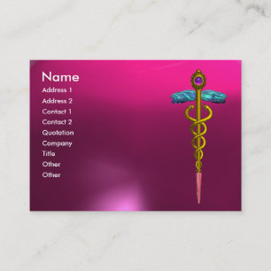 CADUCEUS AMETHYST-vibrant guld rosa lila,fuchsia Visitkort
