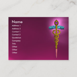 CADUCEUS AMETHYST,vibrant guld rosa lila,fuchsia Visitkort