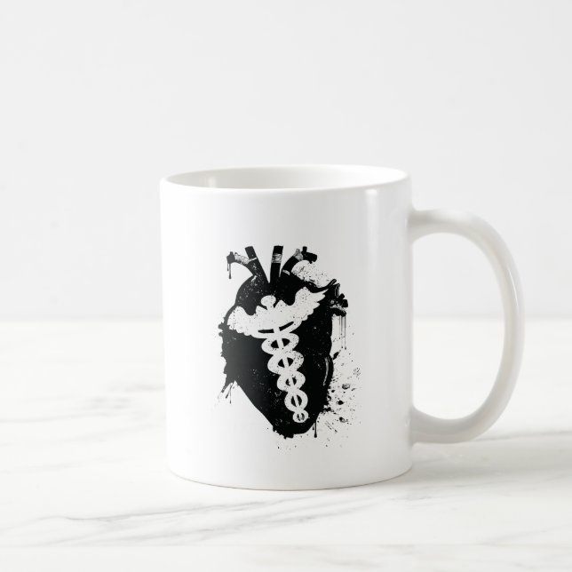 caduceus anatomiskt hjärta kaffemugg (Höger)