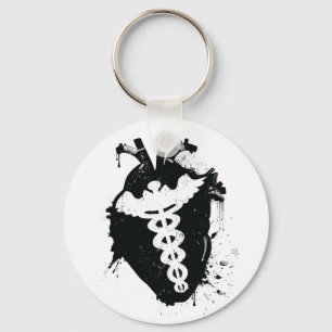caduceus anatomiskt hjärta nyckelring