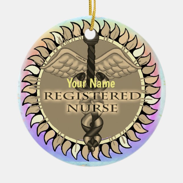 Caduceus anpassningsbar Registered Nurse ornament (Framsidan)