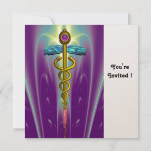 CADUCEUS blå rosa violet lila ametyst guld Inbjudningar