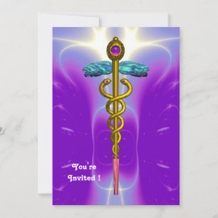 CADUCEUS, blue, rosa violet lila amethyst Inbjudningar