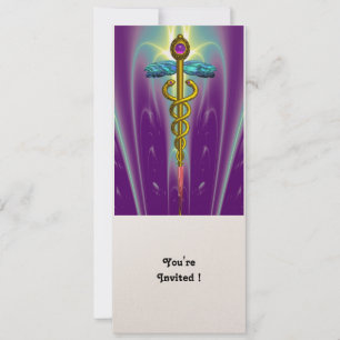 CADUCEUS Blue violet lila amethyst champagne Inbjudningar