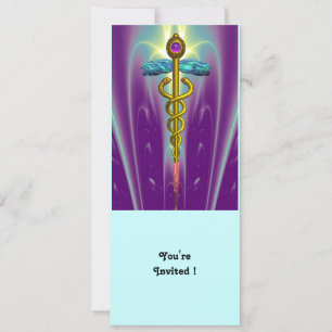 CADUCEUS blue violet lila amethyst white Inbjudningar