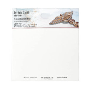 Caduceus Copper Ro Guld Luxury Medical Marble Anteckningsblock