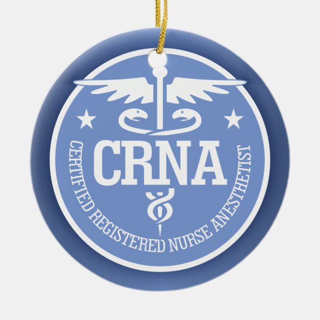 Caduceus CRNA-presentidéer Julgransprydnad Keramik (Framsidan)