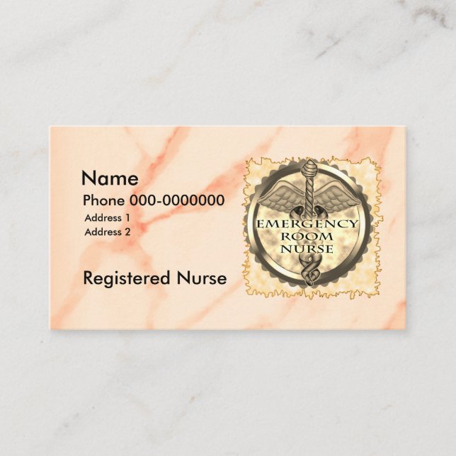 Caduceus ER Nurse Affärskort Visitkort (Framsida)