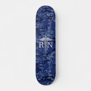 Caduceus för legitimerad sjuksköterskaRN-silver på Skateboard Bräda 20 Cm