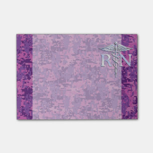 Caduceus för legitimerad sjuksköterskaRN-silver Post-it Block