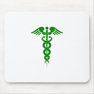 Caduceus Grönt av medicinsk symbol Musmatta
