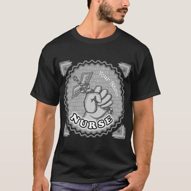 Caduceus handsjuksköterska t shirt (Framsida)