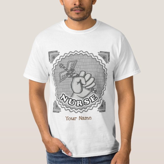 Caduceus handsjuksköterska t shirt (Framsida)