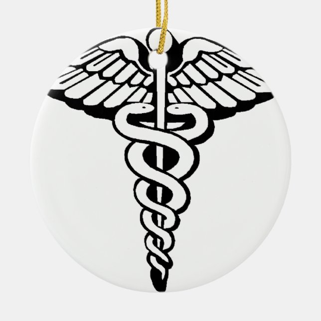 Caduceus Julgransprydnad Keramik (Framsidan)