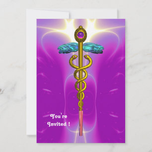 CADUCEUS klarblå,rosa violet ametyst Inbjudningar