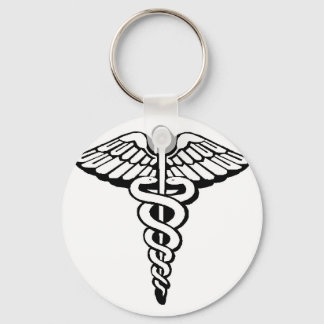Caduceus Klassisk Knapp Nyckelring
