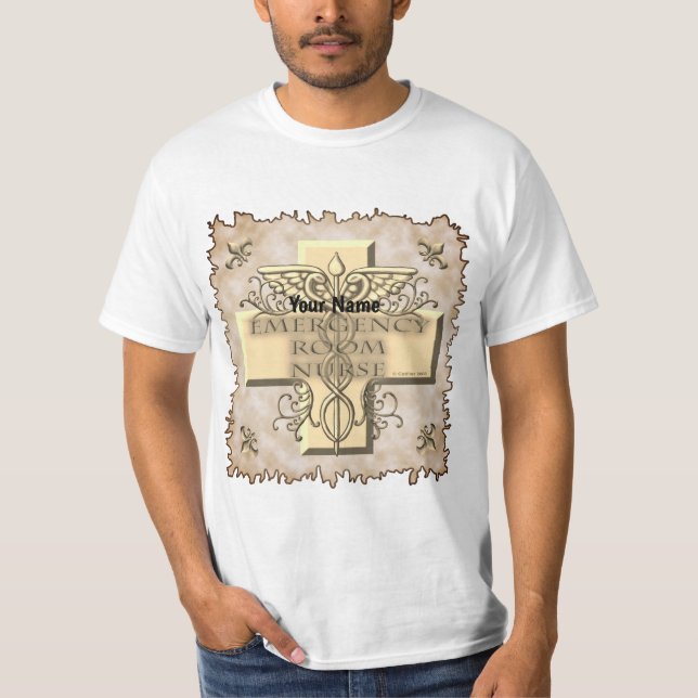 Caduceus Kor ER Nurse T Shirt (Framsida)