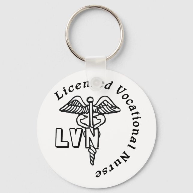 CADUCEUS LVN LOGOTYP LICENSERAD YRKESKURS NYCKELRING (Framsida)