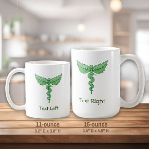 Caduceus med Löv Coffee Mugg