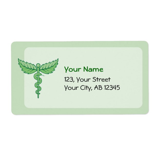 Caduceus med löv fraktsedel (Framsidan)