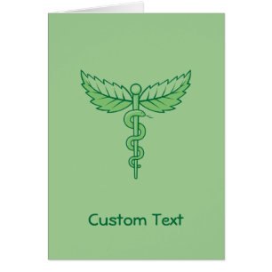 Caduceus med Löv Greeting Card Hälsningskort