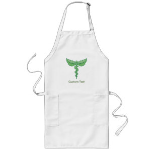 Caduceus med Löv Long Apron Långt Förkläde