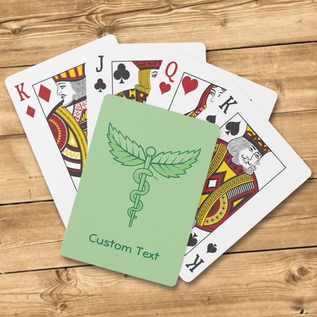 Caduceus med Löv-uppspelningskort Casinokort (Skapare uppladdad)