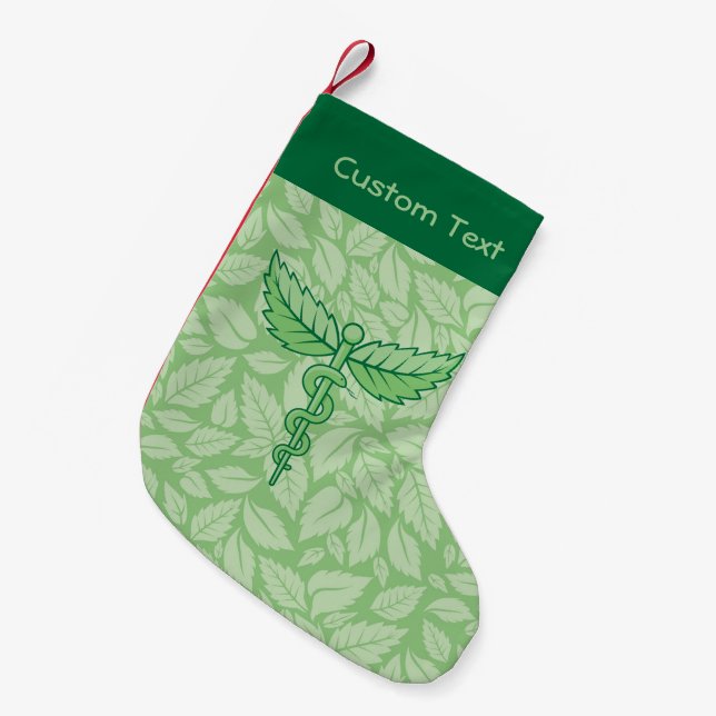 Caduceus med Lövs bakgrundshämtning Liten Julstrumpa (Framsidan (Hängande))