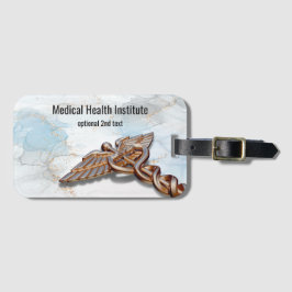 Caduceus Medical Copper Ro Guld Luxury Marble Bagagebricka