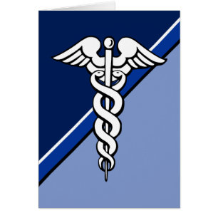 Caduceus Medical Symbol Hälsning Hälsningskort